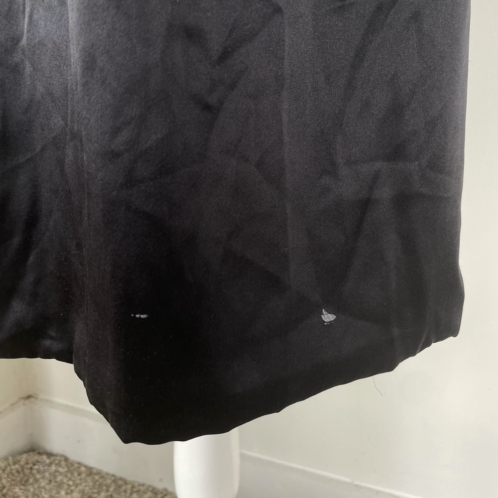 Poleci Black 100% Silk Bow Ruffle Sheath Dress - Picture 8 of 11